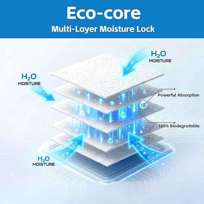 Natural Wood Pulp Moisture Absorbers, Premium Moisture Absorption Desiccants Safe for Food, Luxury, Collectibles, Handbags, Shoes, Camera, Guitar Eco-Friendly & Biodegradable(1g x 50pcs)