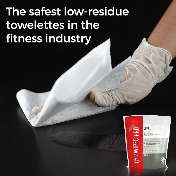 2XL GymWipes Professional Towelettes Bucket Refill – Plant-Based Compostable Fabric – Large Low-Residue Wipes for Multi-Surface Use