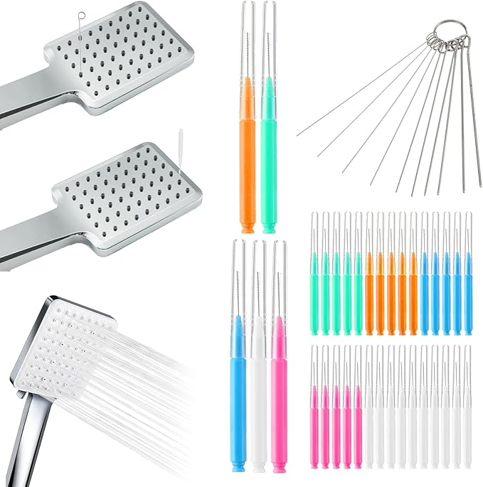 40 Pcs Multiple Shower Head Cleaner Tooll 10 Pcs Showerhead Clogger Removal 30Pcs Shower Head Cleaning Brush Picks for Unclogging Small Hole for Household Bathroom(Colorful)