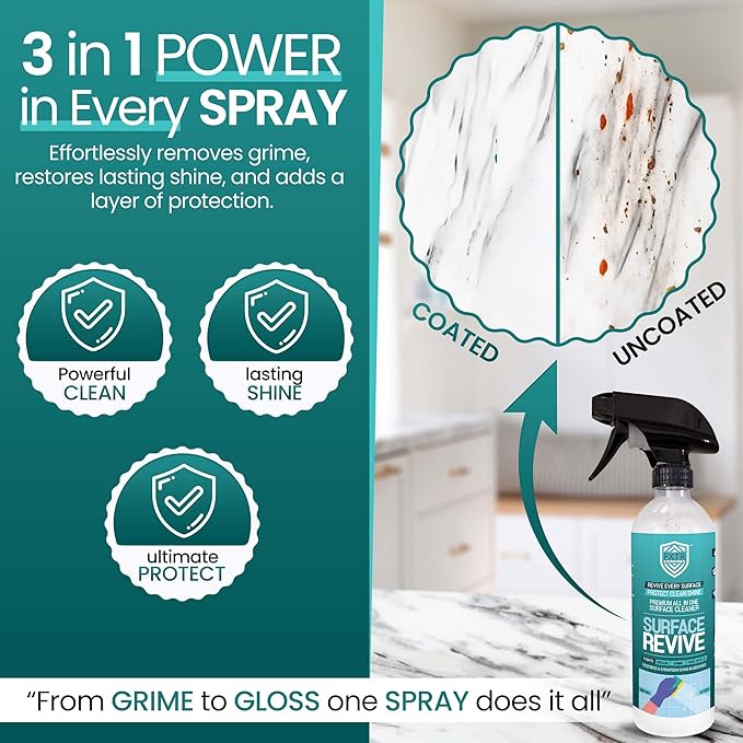 “SiO₂ Multi‑Surface Cleaner Spray for Home Cleaning – Streak‑Free Stainless Steel, Glass, Tile & Countertop Shine and Protectant – Premium All‑Purpose Cleaning Formula for Kitchens, Bathrooms