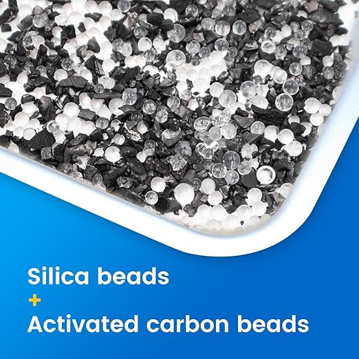 100Pcs 0.5 Gram Desiccant Deodorizer Sachet, Food Safe Desiccant Packs, High Absorption Capacity for Moisture & Odor, Silica Gel & Coconut Shell Activated Carbon Packets