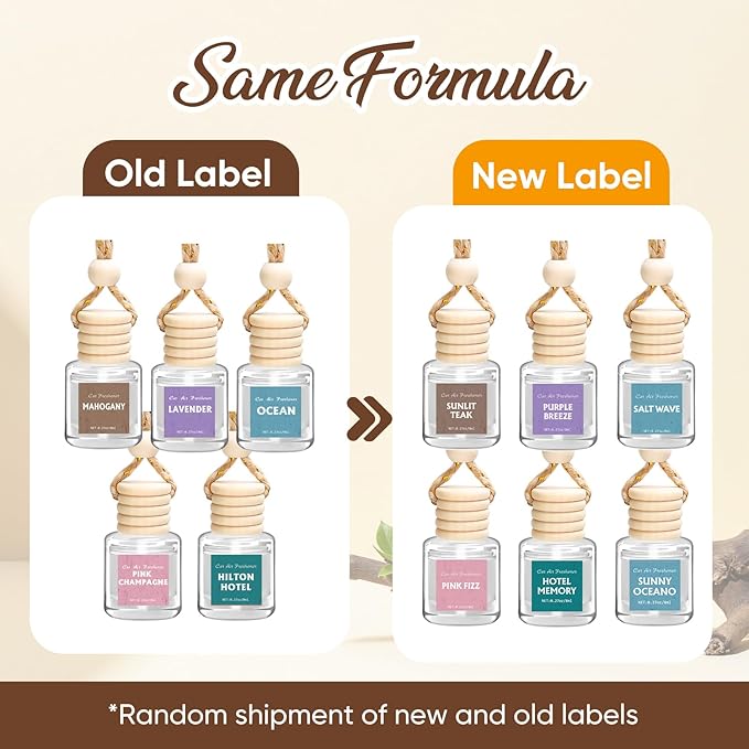 AROIC Car Air Freshener for Women, 6 Pack Air Freshener Diffuser, Mothers Day Gift for Mom, Hanging Essential Oil Air Freshener Diffuser Odor Eliminator, Cute Car Interior Decor Car Scents Accessories