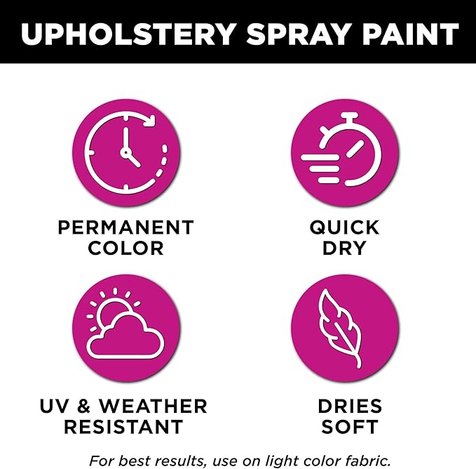 TULIP ColorShot Fabric Spray Paint for Outdoor Upholstery, Permanent Spray-On Fabric Paint for Furniture, Onyx Black 8 oz 4-Pack