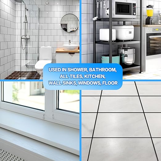 Tile Grout Paint, 2 Pcs Black Grout Cleaner Sealer for Shower, Grout Filler Tube for Kitchen, Bathroom Floor, Fast Drying Grout Pen(Black)