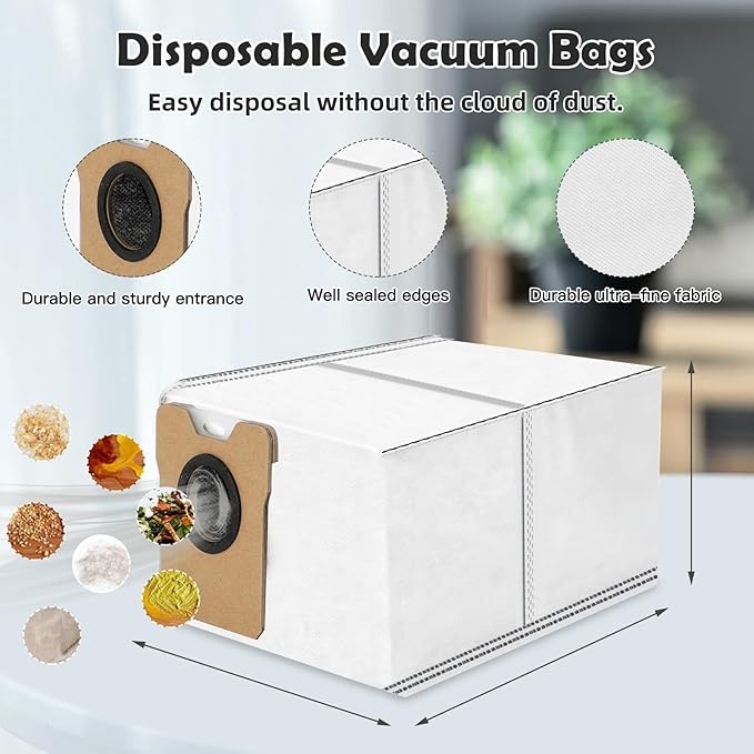 21 Pack Omni C20 Accessories Kit Replacement Compatible with Eufy Omni C20 Robot Vacuum Cleaner, 1 Main Roller Brush,4 Hepa Filters,4 Mop Pads,4 Side Brush,6 Dust Bags,2 Tool