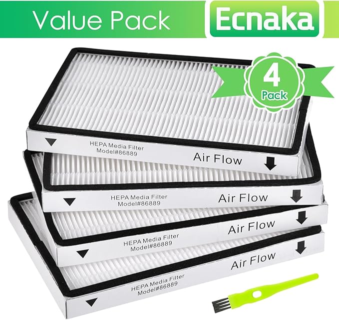 4 Pack 86889 HEPA Media Filter Replacement for Sears Kenmore EF-1, 86889, 20-86889, 40324, 53295, KC38KCEN1000 Canister and Upright Vacuum Cleaner, Also For Panasonic Part MC-V199H