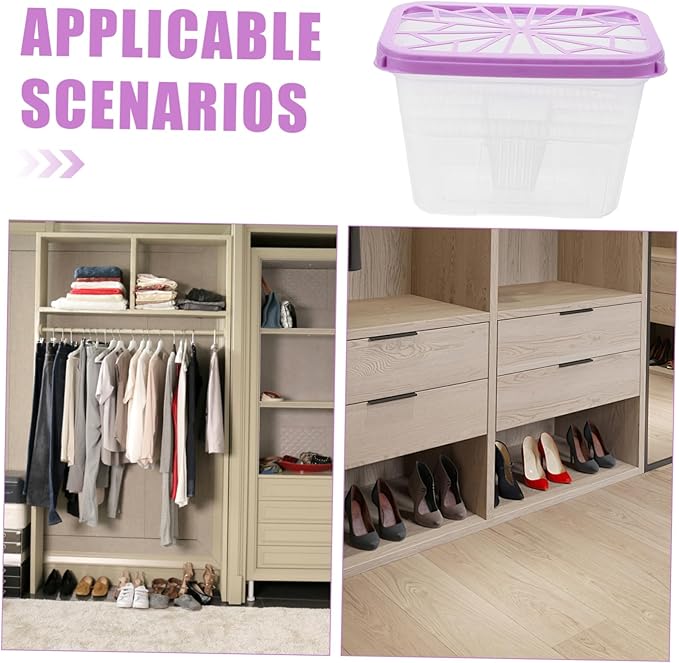Reusable Moisture Absorber Box Empty Holder for Closet Cabinet Large Capacity Portable Dehumidification Container for Indoor Home Use 4 Pack
