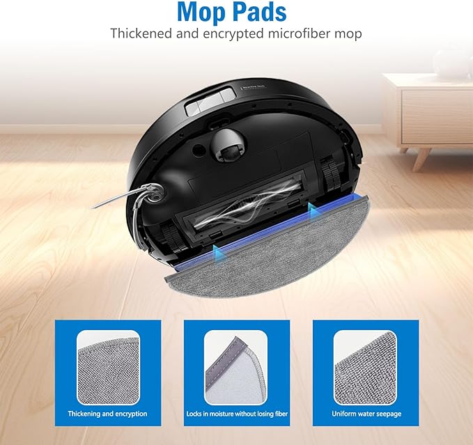 21 Pcs Q10 X5 Accessories Kit for Roborock Q10 X5+/Q10 X5 Robot Vacuum Replacement Parts, 1 Main Brush, 4 HEPA Filters, 4 Mop Pads, 4 Dust Bags, 6 Side Brushes, 2 Tools