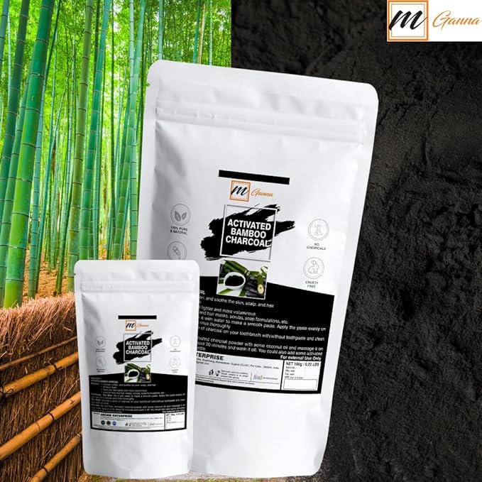 Activated Bamboo Charcoal 0.5lbs / 227g for Teeth Cleaning, Face Masks, Scrubs and Soap Making