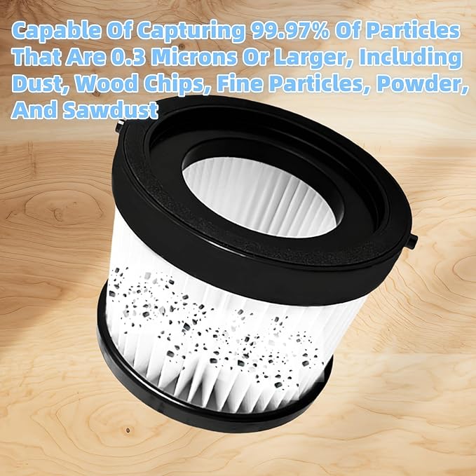 Compatible With Ddewollt Vacuum Filter DCV501HB DCV5011H Attachments Replacement HEPA Filters, For Ddewollt 20V Cordless Handheld Vacuum Cleaner Includes 2 Cleaning Brushes Washable And Reusable (4pk)
