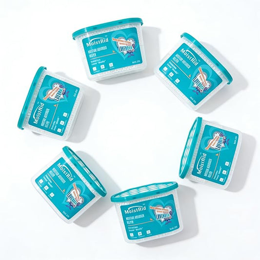 Moisture Absorbers Buckets,Portable Humidity Absorber Boxes for Your Bathroom,Basement, Closet & Car,Dehumidifier with Lavender Fragrance (Capacity 500 Milliliters/Box ；6 Boxed Items)