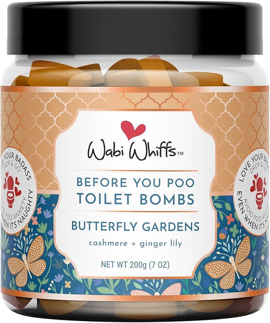 Fizzing Toilet Bombs ??Butterfly Gardens | Natural Bathroom Deodorizer | Odor Eliminator Tablets For Freshness & Cleanliness | Eco-Friendly Septic Safe Tablets | 60 Count |