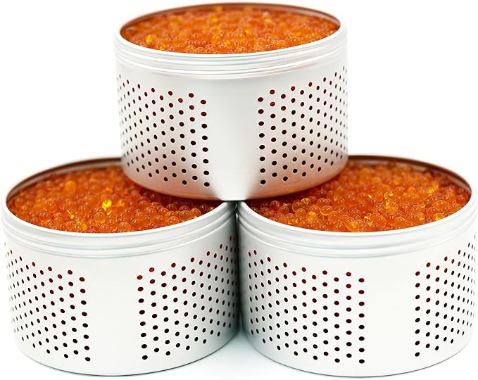 Gun Safe Dehumidifier 200g - Small Silica Gel Desiccant Canister, Moisture Absorber for Gun Cabinets & Safes, Protect 80 Cubic Feet, Silver, Aluminum Shell