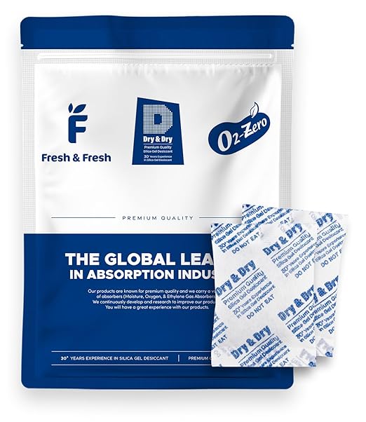 Dry & Dry 20 Gram [200 Packets] Silica Gel Packets Desiccants, Silica Packets - Rechargeable Moisture Absorbers for Food Storage, Electronics, 3D Filament & Safes