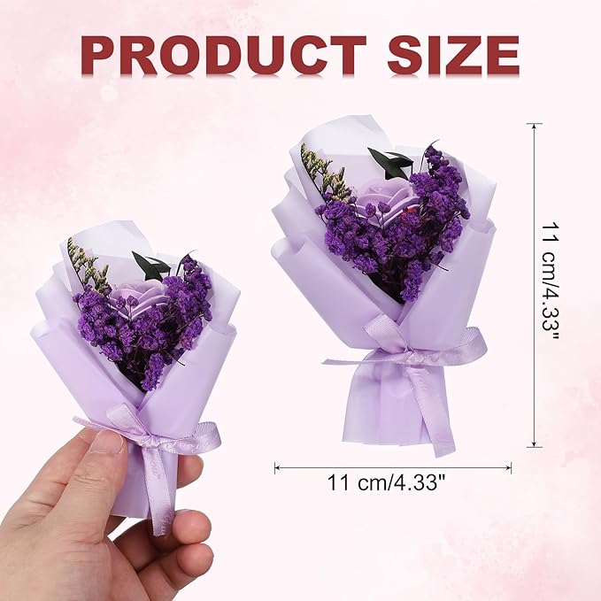 uxcell Light Purple Small Bouquet Car Air Freshener Vent Clips, Mini Decorative Rose Bouquet with Fragrance Diffuser for Women, Automotive Air Freshener Decoration, Style 4
