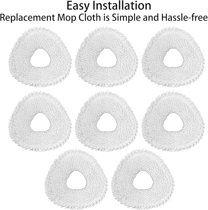 8 Pack Mop Pads Replacement for Narwal Freo/Freo Pro/Freo X Ultra/Freo X10 Pro/Z Ultra/Freo Z10 Robot Vacuum, Washable Reusable Microfiber Cloth (Not Fit for Freo X Plus), White