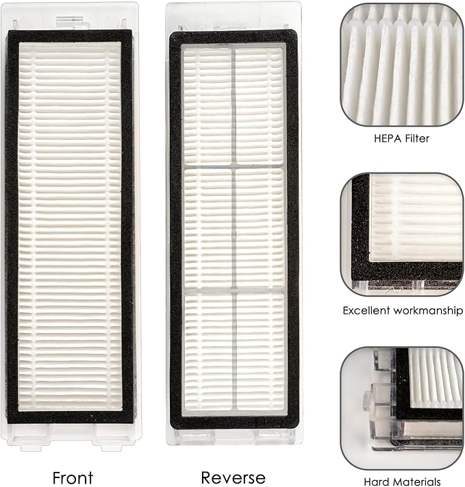 (4 Pieces) Q Revo Replacement HEPA Filters for Roborock Q Revo, QRevo Robot Vacuum Cleaner, Replacement Parts Filters, Q Revo filter 4 Pack, Upright Filter, Canister Filter Accessories