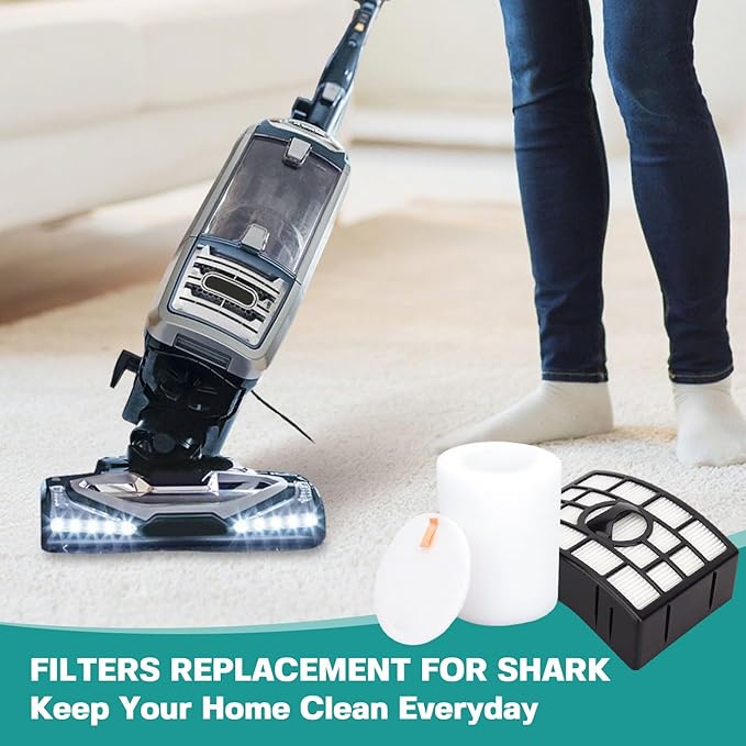 Vacuum Filters Replacement for Shark Rotator Powered Lift-Away XL Capacity NV755 UV795, 1 HEPA Filter, 2 Foam & 2 Faux Felt Filter - Compare to Part # XFF750 & XHF750