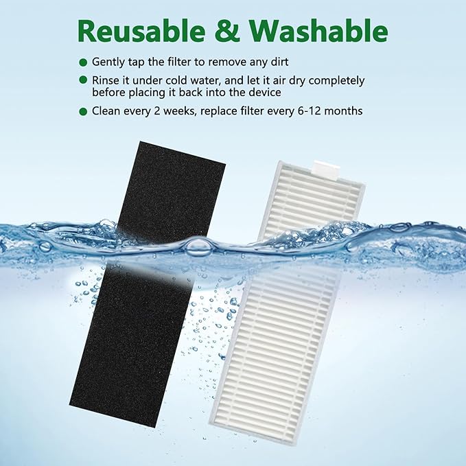 10PCS Hepa Filter for Tikom G8000/ G8000 Pro, for Honiture G20/ G20 Pro, for Laresar Evol 3/ Evol 3s, for Airzeen G20 Pro Vacuum Cleaner Replacement, 1 Cleaning Brush (Not for G8000 MAX)