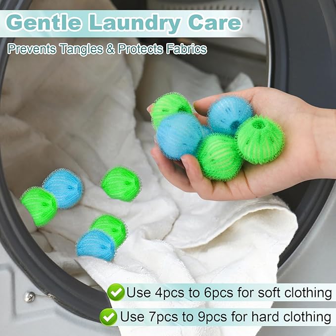 12PCS Pet Hair Remover for Laundry, Reusable Laundry Dog Hair Catcher Dryer Balls, Washing Machine Pet Hair Catcher Lint Remover for Removing Dog and Cat Fur from Clothing