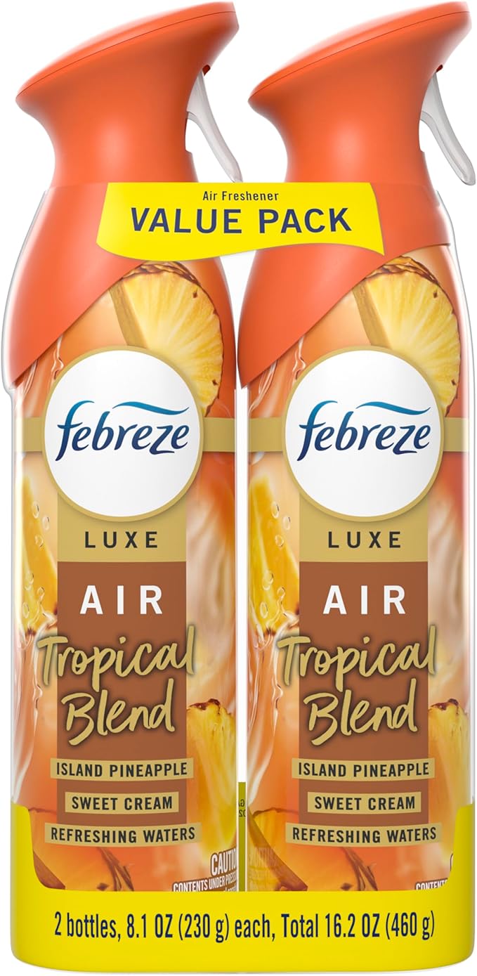 Febreze Air Mist, Air Freshener Spray, Odor Fighting Room Spray, Deodorizer for Home Bathroom Kitchen Office Apartment Dorm Room Classroom, Tropical Blend, 8.1oz, 2ct