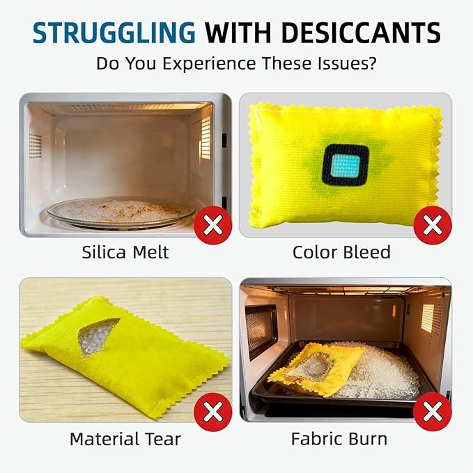 250g (2 Pack) Rechargeable Desiccant Packs for Storage, Color Indicating Moisture Absorbers with “S” Hook Hanging, Silica Gel Packets for Closets, 3D Filament, Gun Safe, Electronic, Toolbox, Safe