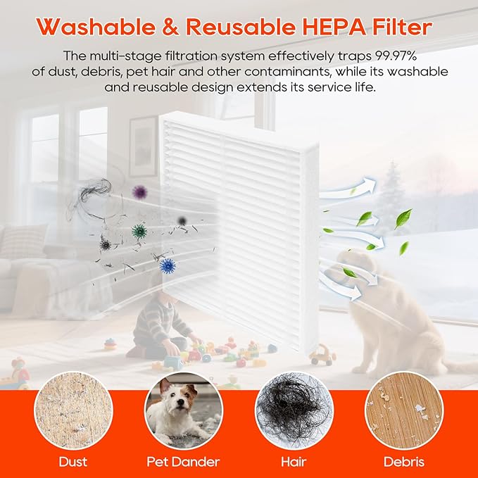 Q7 M5 Replacement Parts for Roborock Q7 M5 / M5+, Q7 L5 / L5+ Robot Vacuum, 1 Main Brush, 2 Side Brushes, 2 HEPA Filters, 2 Mop Pads (9 Pack)