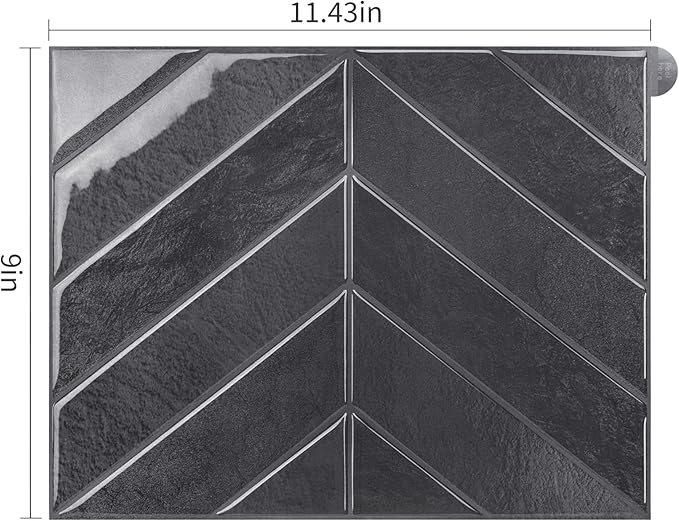 Peel and Stick Backsplash for Kitchen,New Upgrade Herringbone Premium Tiles,Stick on Subway Tile Peel and Stick for Bathroom,Black 10-Sheet.
