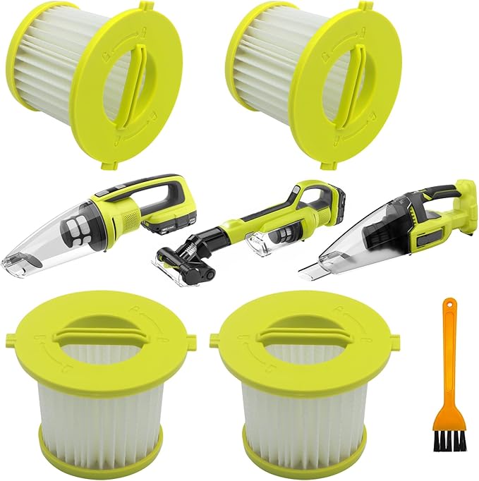 4 Pack HEPA Filters Fit Ryobi 18V ONE+ Hand Vacuum Cleaners PCL704 Series, PCL705 Series, PCL700 Series, Also Fit HART 20-Volt Hand Vacuum HPHV34, HPHV33B, HPHV34B, HPHV33B and Fit Hoover BH57400V