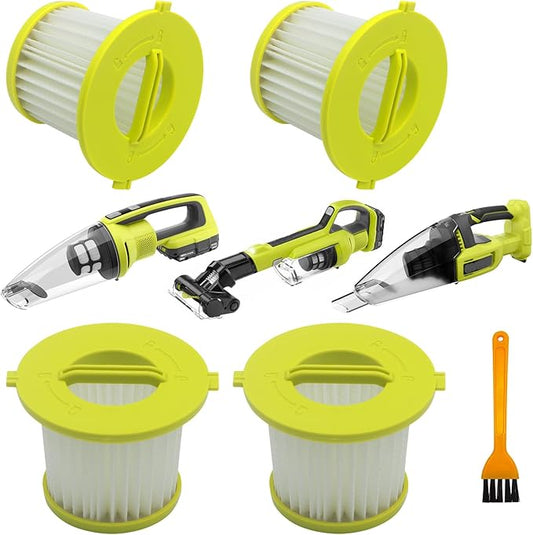 4 Pack HEPA Filters Fit Ryobi 18V ONE+ Hand Vacuum Cleaners PCL704 Series, PCL705 Series, PCL700 Series, Also Fit HART 20-Volt Hand Vacuum HPHV34, HPHV33B, HPHV34B, HPHV33B and Fit Hoover BH57400V