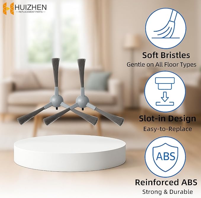 Accessories Kit for ROPVACNIC S1, for Tipdiy G90, for betboyles V75S, for VIPSUN Z1, for PrettyCare C2 Robot Vacuum Replacement Parts, 8 Side Brush, 8 HEPA Filter, 8 Mop Pad