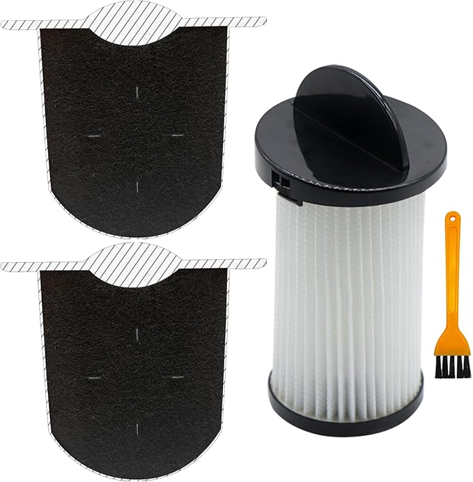 Vacuum Filter for Eye-Vac Series, 1 Pack Pre-Motor & 2 Pack Exhaust Filters, Compatible with Part # EV-PMF & EV-EF