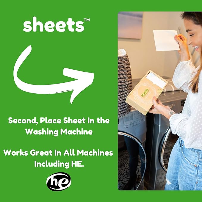 Sheets Laundry Club Bundle - 50 Pack (up to 100 loads) Fresh Linen Detergent Sheets & 40 Pack Vitality Dryer Sheets - New Liquidless Technology, Travel Essential Cleaning Supplies