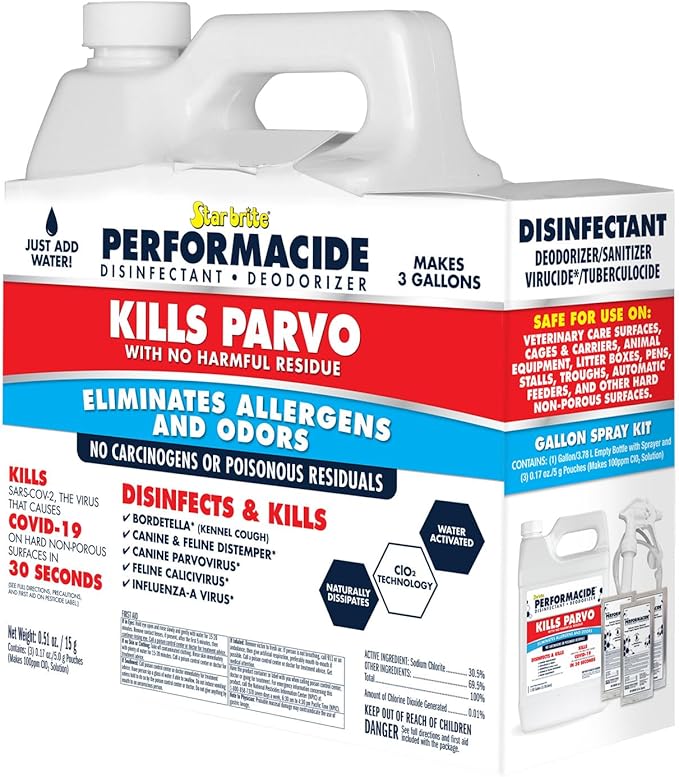 STAR BRITE Performacide 1 Gallon Kit – Kills Parvo Virus, Ideal for Veterinary Hospitals & Kennels