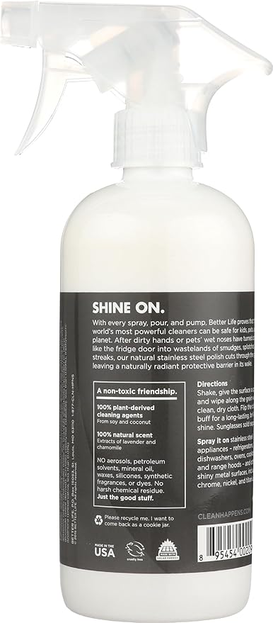 Better Life Natural Streak Free Stainless Steel Polish, Lavender and Chamomile, 16 Ounces, 24185