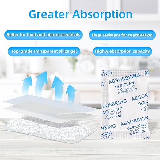 Desiccant Packs – 2 Gram 500 Packs Moisture Absorbers, Food Grade Desiccant with Color Indicating, Premium Desiccant Packs for Storage, Great for Spices, Foods, Electronics, Jewelry