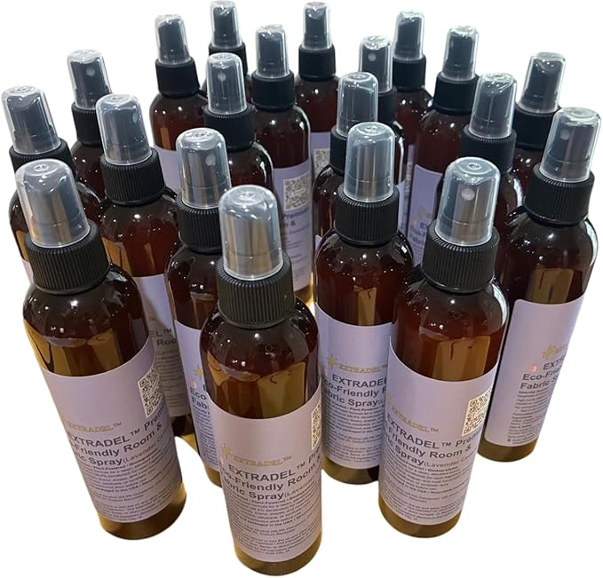 EXTRADEL™ Premium Eco-Friendly Room & Fabric Freshener, Plant-Based, Essential Oil Scent, Biodegradable (Lavender & Cedarwood Blend) 8 fl oz