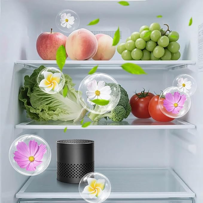 Refrigerator Deodorizer Odor Eliminator, Long-Lasting Fragrance for 10 Years, Far More Useful Than Baking, Superior to Baking Soda & Bamboo Charcoal, Suitable for Deodorizing Refrigerators (Black)