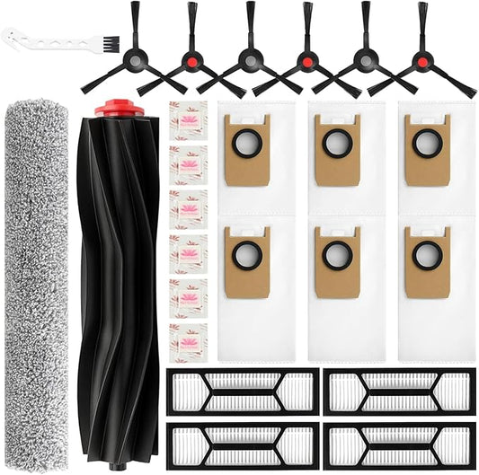 Replacement Kit for Eufy Robot Vacuum Omni S1 Pro: 1 Main Brushes, 1 Roller Mops, 4 Filters, 6 Side Brushes, 6 Dust Bags, 6 Scented Tablets,1 Cleaning Brush