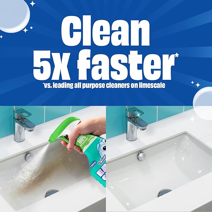Scrubbing Bubbles Easy Clean Foaming Bleach-Free Bathroom All Purpose Cleaner, Fast-Acting Foam Cleans Limescale, Dirt and Grime on Showers, Sinks, Toilets, Tiles, Counters, & More, 32oz Spray, 2 Pack