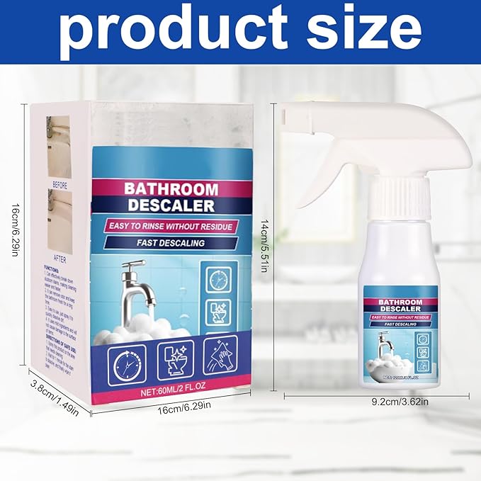 2PCS Bathroom Descaler Foam Cleaner Spray All Purpose Cleaning Foam For Bathtub,Toilet,Glass,Faucet