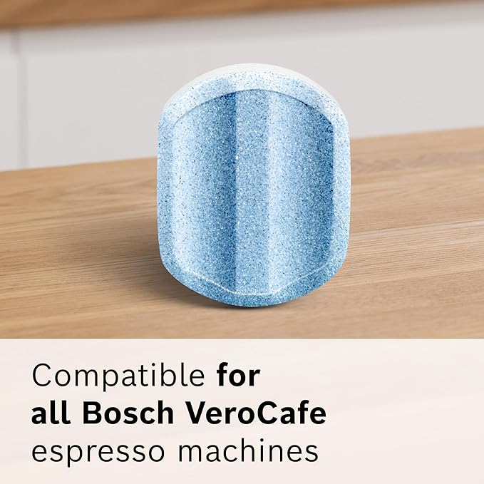 Bosch Descaling Tablets for VeroCafe Espresso Machines - 2-in-1 Descaler and Cleaner, Removes Limescale, Corrosion Buildup - Accessory for VeroCafe, 3 Tabs - TCZ8002US