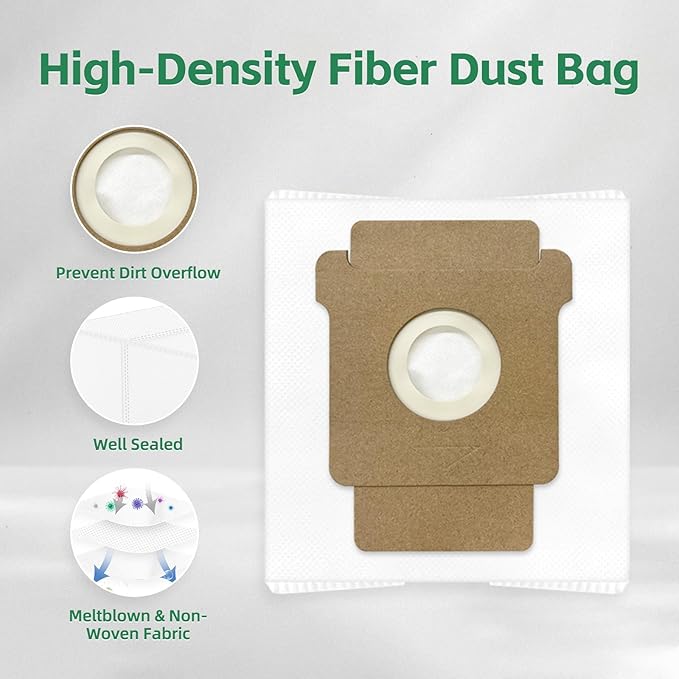Replacement Parts for iRobot Roomba Plus 405/505 / 507 Combo Robot Vacuum, 1 Main Brush, 4 Side Brushes, 2 Hepa Filters, 4 Mop Pads, 2 Dust Bags (14 Pack)