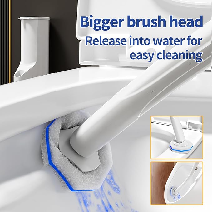 80Pcs Toilet Wand Refills for Disposable Toilet Bowl Brush Scrubber Cleaner Refill Pads,Toilet Brush Replacement Compatible Heads with Most Toilet Brushes Scrubber