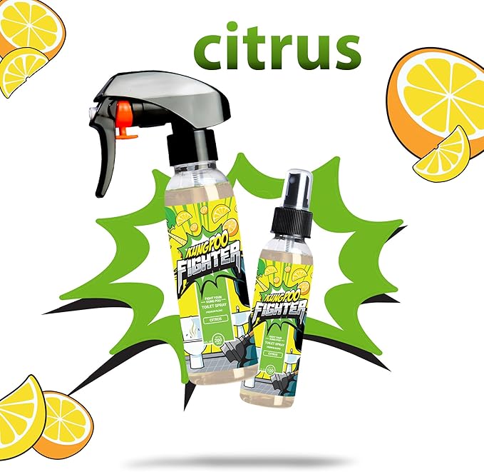 Toilet Spray (2oz, Variety Pack of 3) - Cinnamon Cedarwood, Citrus & Tropical Hibiscus - Bathroom Pre Poop Air Freshener Odor Eliminator Funny Gift
