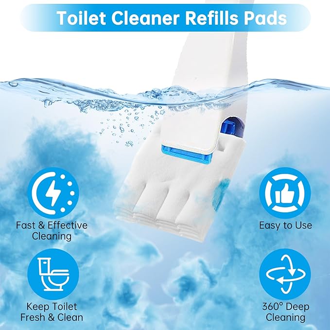 12 Pack Flushable Refills Compatible with Scrubbing Bubbles Toilet Bowl Brush, Disposable Cleaner Refills Pads for Scrubbing Bubbles Toilet Wand, Toilet Brush Refill Accessories (Only Pads)