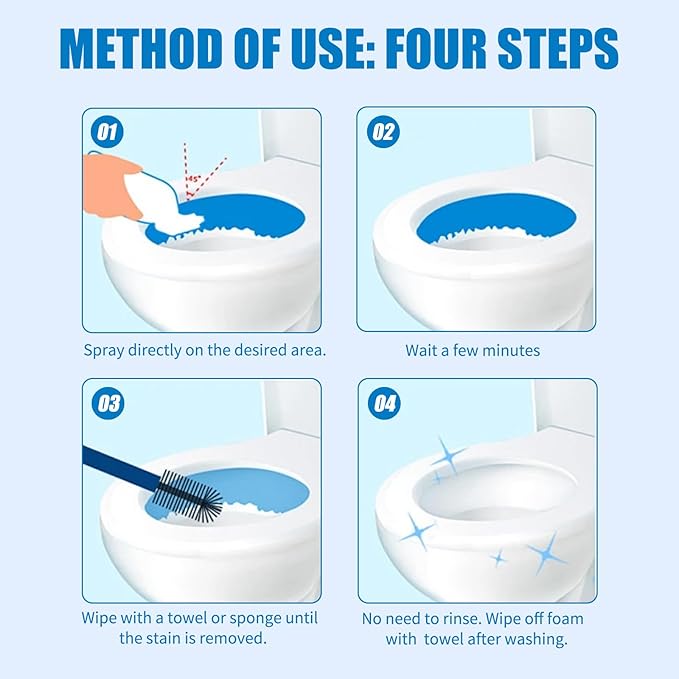 DIMOT Bathroom Descaler Foam Cleaner -Foam Cleaner Spray, 2025 New Multipurpose Bathroom Descaler Spray, Bathtub, No-Rinse Formula，Includes A Cleaning Cloth And A Cleaning Sponge