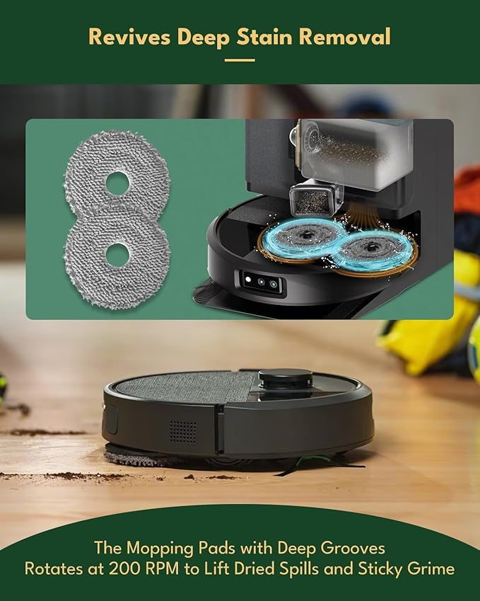 Replacement Parts for iRobot Roomba Plus 405/505/507 Combo Robot : 1 Main Brush, 6 Side Brushes, 4 HEPA Filters, 6 Dust Bags, 6 Mop Pads, 1 Cleaning Brush，Accessories for roomba-24 Pcs