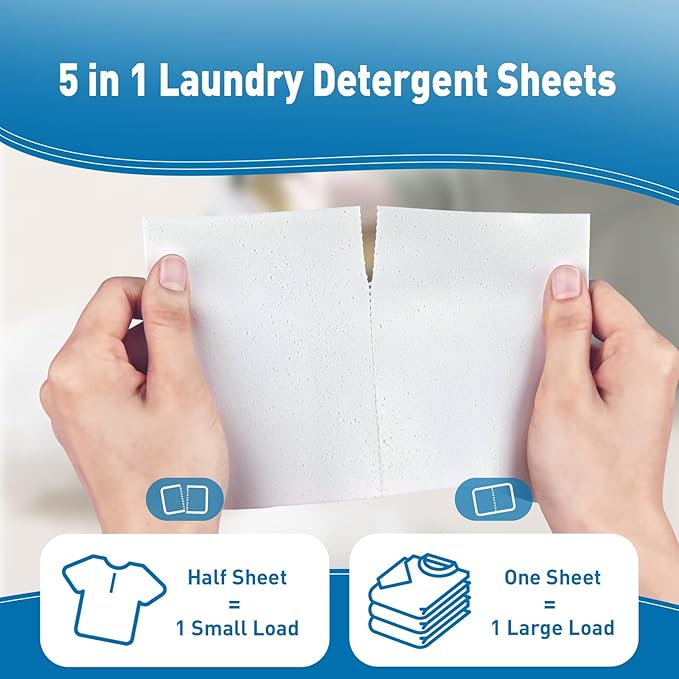 YUCO Laundry Detergent Sheets 80 Loads, Eco Friendly Laundry Soap Washer Sheets, Liquidless Laundry Detergent Sheet for Travel No Plastic, Hypoallergenic, Fresh Scent