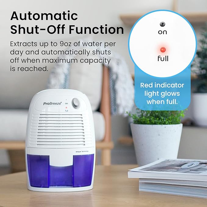 Pro Breeze Dehumidifiers for Home,215sqft Small Dehumidifiers for Room,16oz Tank Portable Closet Dehumidifier Removes Humidity Mini Small Dehumidifier for Bathroom Dehumidifier for Bedroom RV Basement